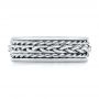  14K Gold And 18k White Gold 14K Gold And 18k White Gold Custom Two-tone Braided Men's Band - Top View -  103482 - Thumbnail