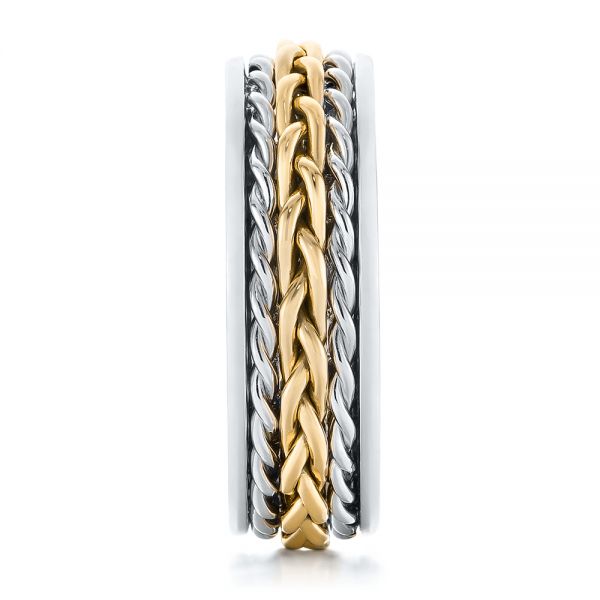  Platinum And 14k Yellow Gold Platinum And 14k Yellow Gold Custom Two-tone Braided Men's Band - Side View -  103482
