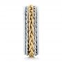  Platinum And 14k Yellow Gold Platinum And 14k Yellow Gold Custom Two-tone Braided Men's Band - Side View -  103482 - Thumbnail