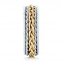  14K Gold And 14k Yellow Gold 14K Gold And 14k Yellow Gold Custom Two-tone Braided Men's Band - Side View -  103482 - Thumbnail