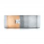  18K Gold And 14k Rose Gold 18K Gold And 14k Rose Gold Custom Two-tone Brush Finished Square Men's Band - Top View -  100811 - Thumbnail