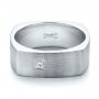  Platinum And Platinum Platinum And Platinum Custom Two-tone Brush Finished Square Men's Band - Flat View -  100811 - Thumbnail