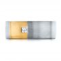  14K Gold And 14k Yellow Gold 14K Gold And 14k Yellow Gold Custom Two-tone Brush Finished Square Men's Band - Top View -  100811 - Thumbnail