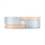  Platinum And 14k Rose Gold Platinum And 14k Rose Gold Custom Two-tone Brushed Diamond Wedding Band - Top View -  102991 - Thumbnail