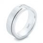  Platinum And 14k White Gold Platinum And 14k White Gold Custom Two-tone Brushed Diamond Wedding Band - Three-Quarter View -  102991 - Thumbnail