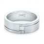  14K Gold And Platinum 14K Gold And Platinum Custom Two-tone Brushed Diamond Wedding Band - Flat View -  102991 - Thumbnail