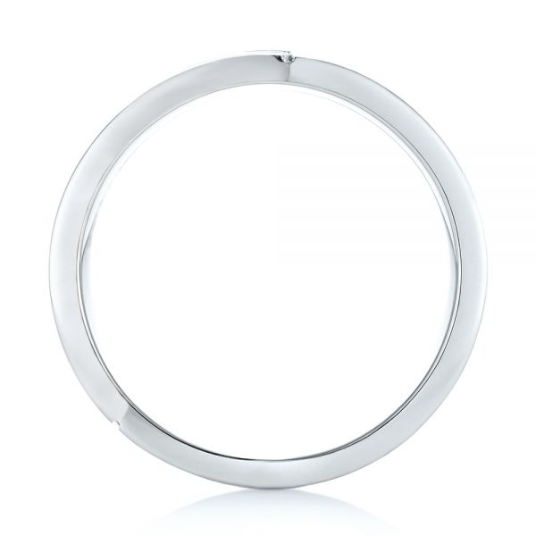 Platinum And 14k White Gold Platinum And 14k White Gold Custom Two-tone Brushed Diamond Wedding Band - Front View - 102991