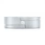  Platinum And 14k White Gold Platinum And 14k White Gold Custom Two-tone Brushed Diamond Wedding Band - Top View -  102991 - Thumbnail