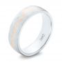  Platinum And 14k Rose Gold Platinum And 14k Rose Gold Custom Two-tone Brushed Men's Band - Three-Quarter View -  102931 - Thumbnail