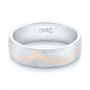  Platinum And 14k Rose Gold Platinum And 14k Rose Gold Custom Two-tone Brushed Men's Band - Flat View -  102931 - Thumbnail