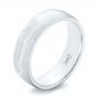  Platinum And 14k White Gold Platinum And 14k White Gold Custom Two-tone Brushed Men's Band - Three-Quarter View -  102931 - Thumbnail