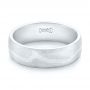  Platinum And 18k White Gold Platinum And 18k White Gold Custom Two-tone Brushed Men's Band - Flat View -  102931 - Thumbnail