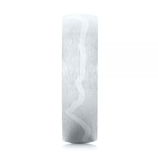 Platinum And 14k White Gold Platinum And 14k White Gold Custom Two-tone Brushed Men's Band - Side View - 102931