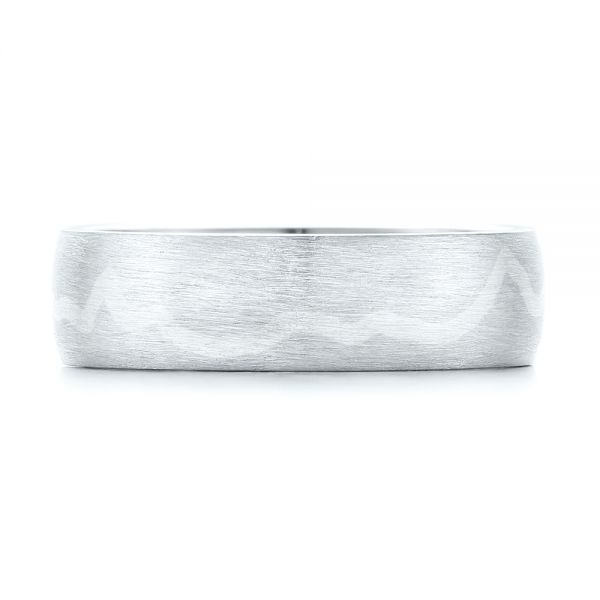 Platinum And 14k White Gold Platinum And 14k White Gold Custom Two-tone Brushed Men's Band - Top View - 102931