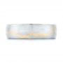  Platinum And 18k Yellow Gold Platinum And 18k Yellow Gold Custom Two-tone Brushed Men's Band - Top View -  102931 - Thumbnail