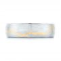  Platinum And 14k Yellow Gold Platinum And 14k Yellow Gold Custom Two-tone Brushed Men's Band - Top View -  102931 - Thumbnail