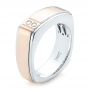  14K Gold And 18k Rose Gold 14K Gold And 18k Rose Gold Custom Two-tone Diamond Men's Band - Three-Quarter View -  102871 - Thumbnail