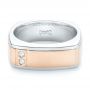  14K Gold And 14k Rose Gold 14K Gold And 14k Rose Gold Custom Two-tone Diamond Men's Band - Flat View -  102871 - Thumbnail