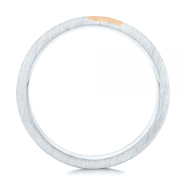Platinum And 18k Rose Gold Custom Two-tone Diamond Men's Band - Front View - 102929