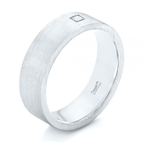  Platinum And 14k White Gold Platinum And 14k White Gold Custom Two-tone Diamond Men's Band - Three-Quarter View -  102929