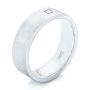  Platinum And 18k White Gold Platinum And 18k White Gold Custom Two-tone Diamond Men's Band - Three-Quarter View -  102929 - Thumbnail