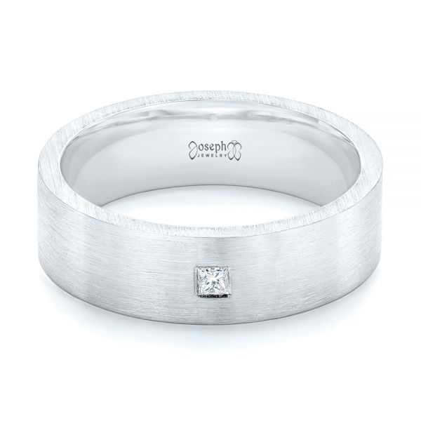 Platinum And Platinum Platinum And Platinum Custom Two-tone Diamond Men's Band - Flat View - 102929