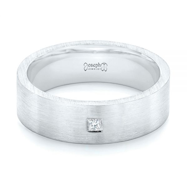  Platinum And Platinum Platinum And Platinum Custom Two-tone Diamond Men's Band - Flat View -  102929