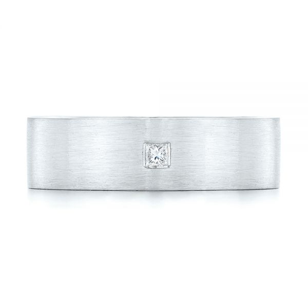Platinum And Platinum Platinum And Platinum Custom Two-tone Diamond Men's Band - Top View - 102929