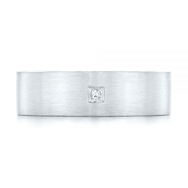  18K Gold And Platinum 18K Gold And Platinum Custom Two-tone Diamond Men's Band - Top View -  102929