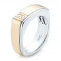  Platinum And 14k Yellow Gold Platinum And 14k Yellow Gold Custom Two-tone Diamond Men's Band - Three-Quarter View -  102871 - Thumbnail