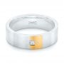  Platinum And 18k Yellow Gold Platinum And 18k Yellow Gold Custom Two-tone Diamond Men's Band - Flat View -  102929 - Thumbnail