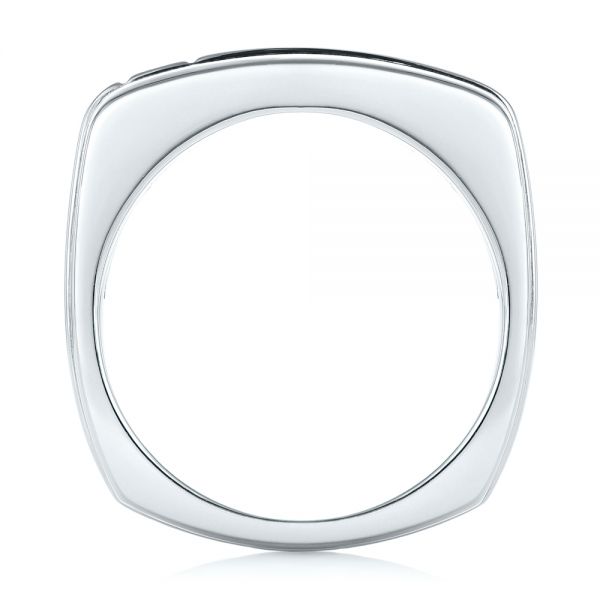  14K Gold And 14k Yellow Gold Custom Two-tone Diamond Men's Band - Front View -  102871
