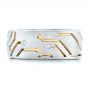 18k Yellow Gold And 14K Gold 18k Yellow Gold And 14K Gold Custom Two-tone Diamond Men's Band - Top View -  102593 - Thumbnail