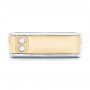  14K Gold And 14k Yellow Gold Custom Two-tone Diamond Men's Band - Top View -  102871 - Thumbnail