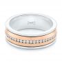  Platinum And 14k Rose Gold Custom Two-tone Eternity Diamond Men's Band - Flat View -  104026 - Thumbnail