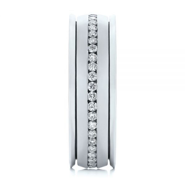 Platinum And Platinum Platinum And Platinum Custom Two-tone Eternity Diamond Men's Band - Side View - 104026