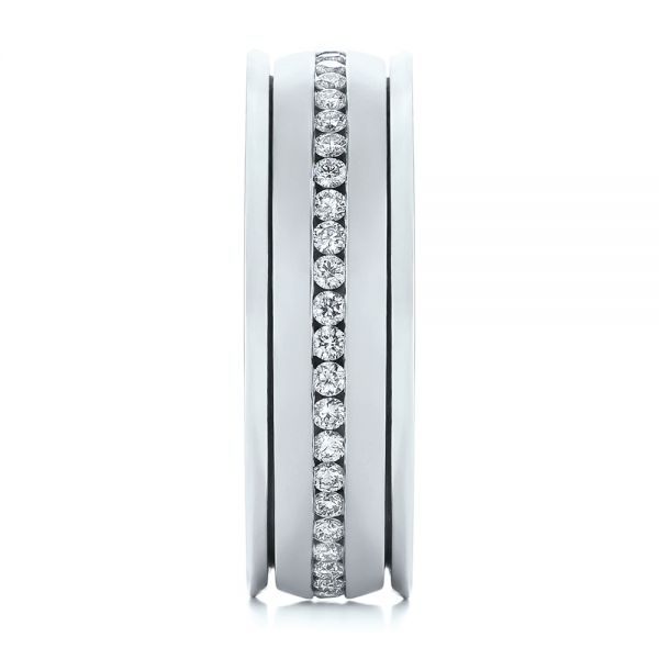  Platinum And Platinum Platinum And Platinum Custom Two-tone Eternity Diamond Men's Band - Side View -  104026