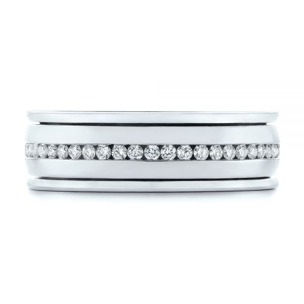 Platinum And Platinum Platinum And Platinum Custom Two-tone Eternity Diamond Men's Band - Top View - 104026