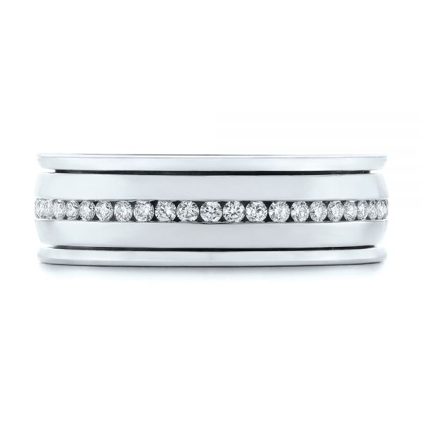  Platinum And Platinum Platinum And Platinum Custom Two-tone Eternity Diamond Men's Band - Top View -  104026