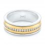  18K Gold And 18k Yellow Gold 18K Gold And 18k Yellow Gold Custom Two-tone Eternity Diamond Men's Band - Flat View -  104026 - Thumbnail