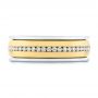  18K Gold And 18k Yellow Gold 18K Gold And 18k Yellow Gold Custom Two-tone Eternity Diamond Men's Band - Top View -  104026 - Thumbnail