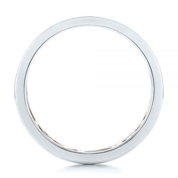 Platinum And 18k Yellow Gold Custom Two-tone Filigree Men's Band - Front View - 103517