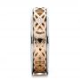  14K Gold And 18k Rose Gold 14K Gold And 18k Rose Gold Custom Two-tone Woven Inlay Men's Band - Side View -  100812 - Thumbnail
