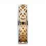  14K Gold And 18k Yellow Gold 14K Gold And 18k Yellow Gold Custom Two-tone Woven Inlay Men's Band - Side View -  100812 - Thumbnail