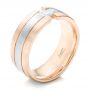 14k Rose Gold And 18K Gold 14k Rose Gold And 18K Gold Custom Two-tone Men's Band - Three-Quarter View -  102073 - Thumbnail