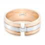 18k Rose Gold And 18K Gold 18k Rose Gold And 18K Gold Custom Two-tone Men's Band - Flat View -  102073 - Thumbnail