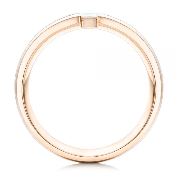 14k Rose Gold And 18K Gold 14k Rose Gold And 18K Gold Custom Two-tone Men's Band - Front View -  102073