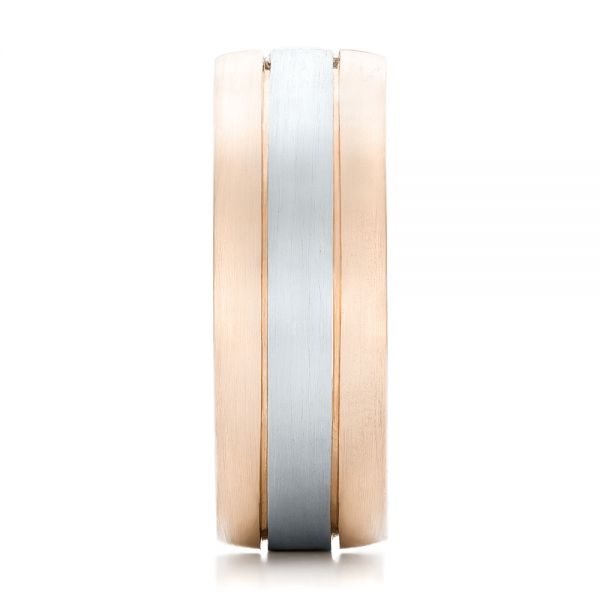 14k Rose Gold And 18K Gold 14k Rose Gold And 18K Gold Custom Two-tone Men's Band - Side View -  102073