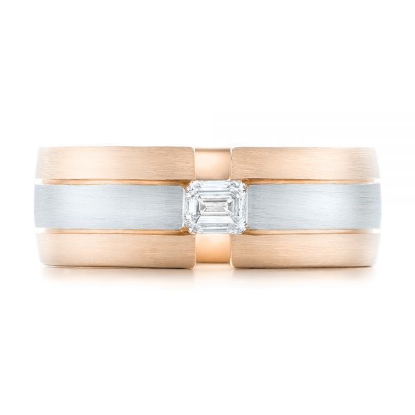 14k Rose Gold And 18K Gold 14k Rose Gold And 18K Gold Custom Two-tone Men's Band - Hand View -  102073