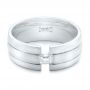  Platinum And 18K Gold Platinum And 18K Gold Custom Two-tone Men's Band - Flat View -  102073 - Thumbnail